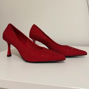 Diamond pointed Toe Red Stiletto Heels